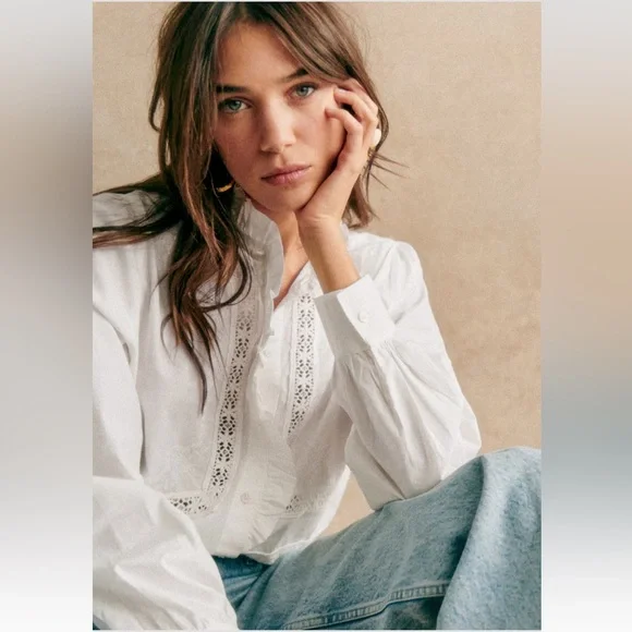 Sezane White Lace Blouse - Picture 2 of 5